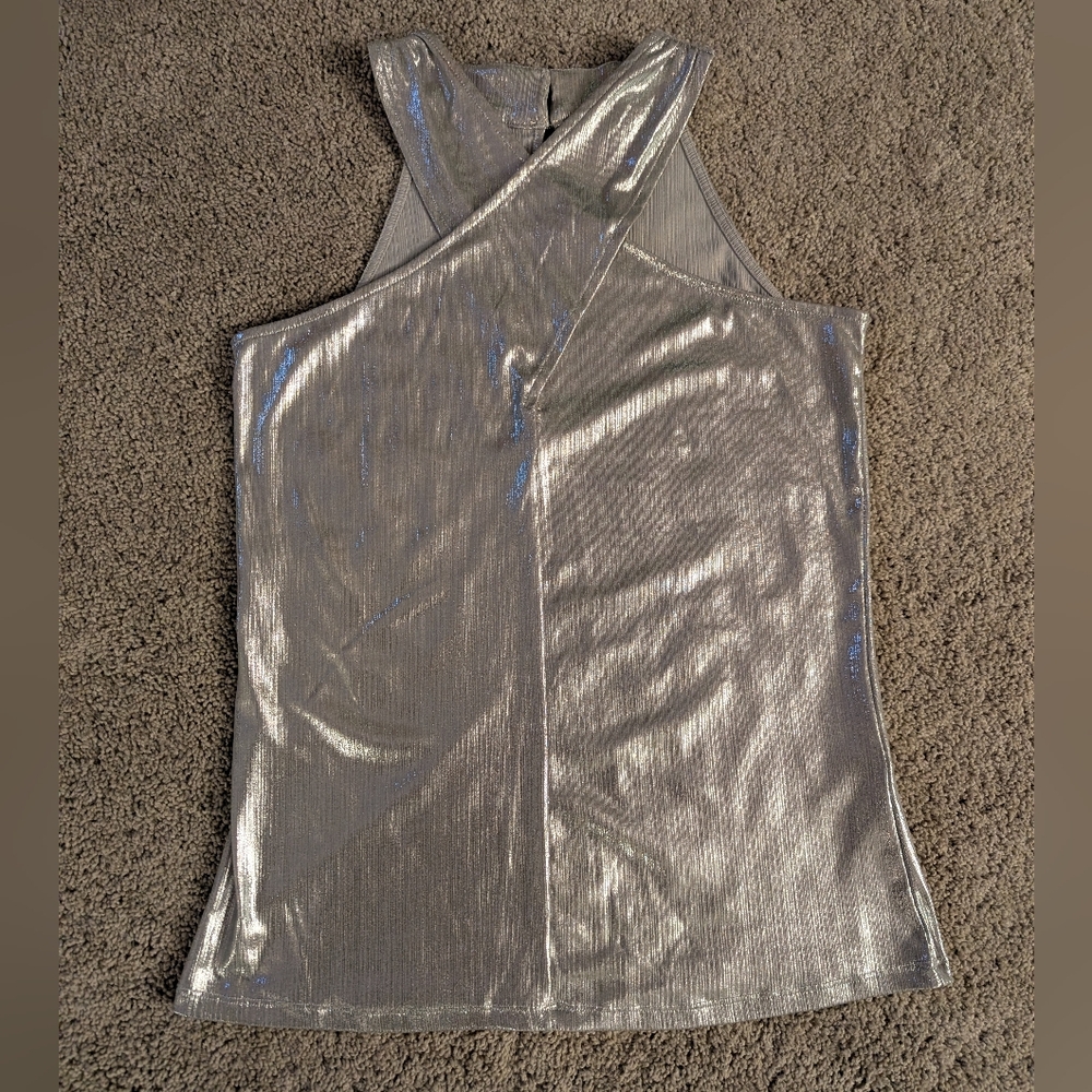 INC International Concepts Shimmering Silver Tank Top